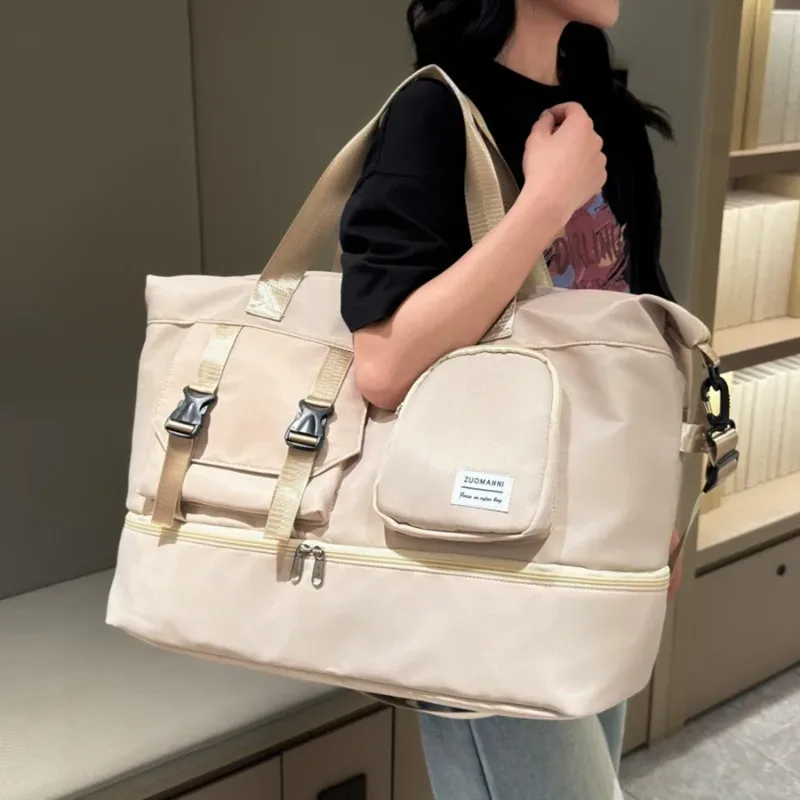 sac de voyage à grande capacité pour femmes, sac de week-end pour la nuit avec compartiment à chaussures, sac de sport avec poche étanche
