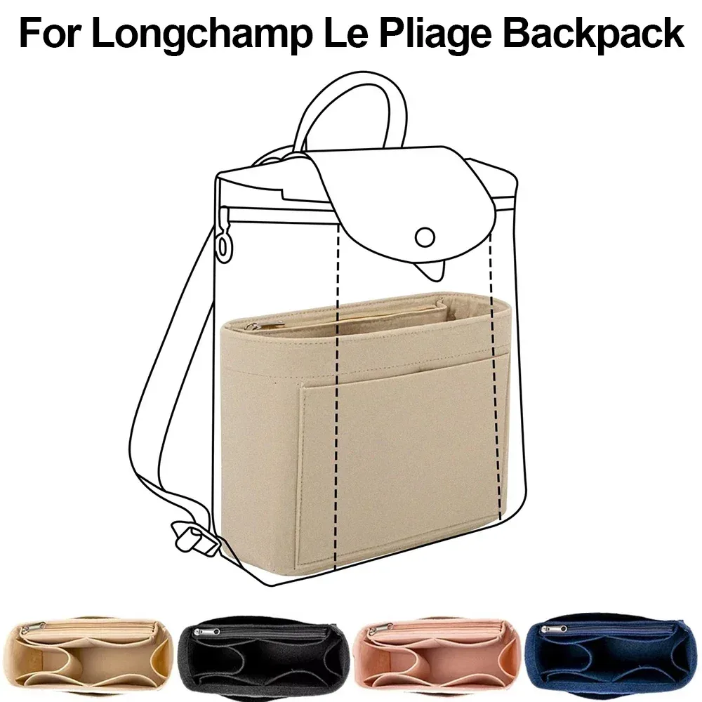 insert organisateur de sac à main y2k pour sacs à main, séparateurs d'insertion de sac en feutre avec multi-poches, sac à dos adapté au long champ le p.liage