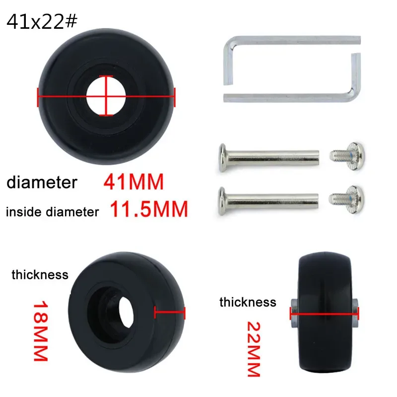 roues de remplacement pour valise à roulettes, accessoires universels, multi-taille, 1 pièce