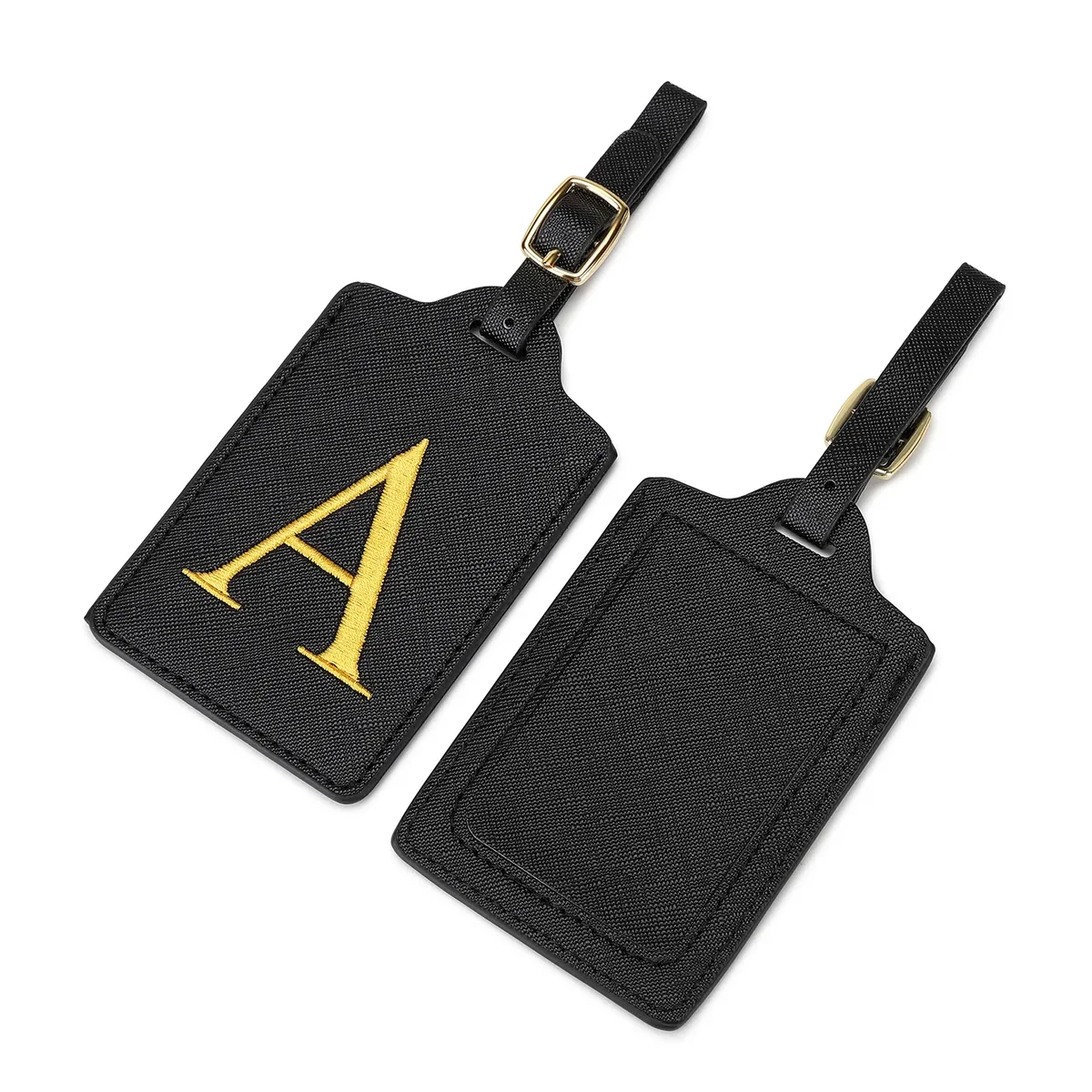 étiquette de bagage personnalisée avec 26 lettres, étiquette de nom initiale pour valise, accessoires de voyage anti-perte, adaptée aux voyages, à l'école