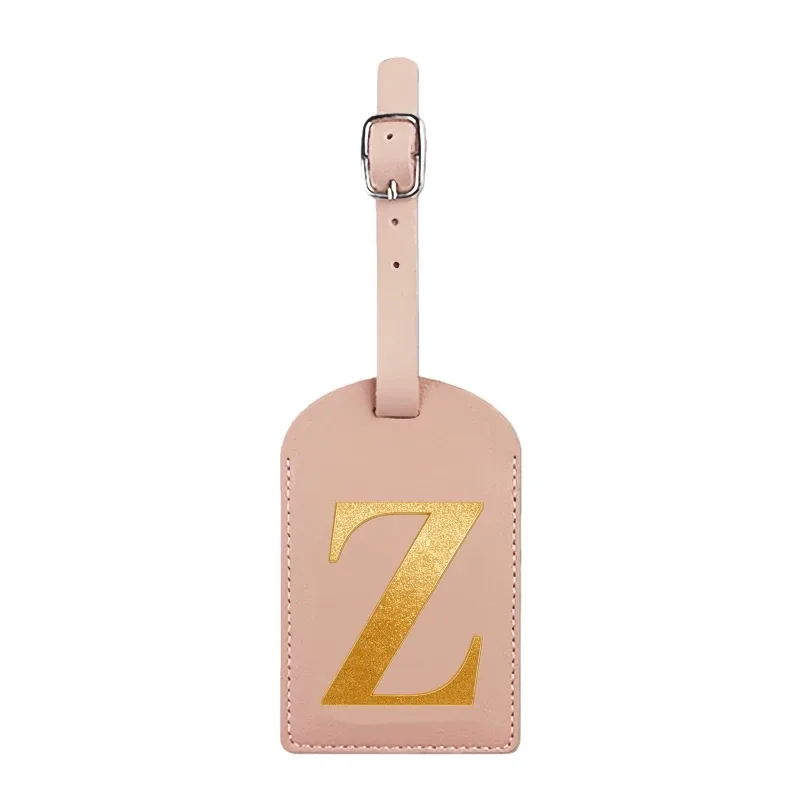 étiquette de bagage personnalisée avec nom, rose, avec motif de carte d'embarquement et initiales pour une identification facile
