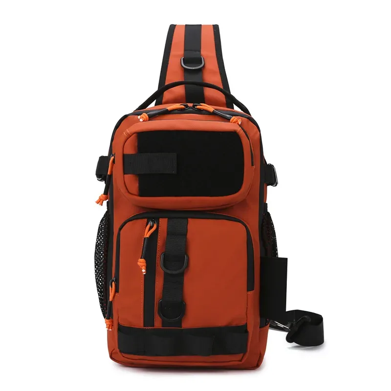 équipement de pêche double épaule bandoulière vélo sport sac à dos étanche camouflage tactique poitrine sac luya sacs