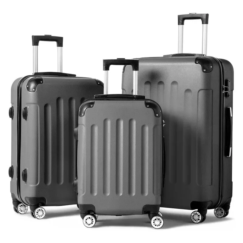 ensemble de bagages 3 pièces, valises légères de voyage avec roulettes, serrure tsa et coin rigide, ensembles de bagages de voyage familial