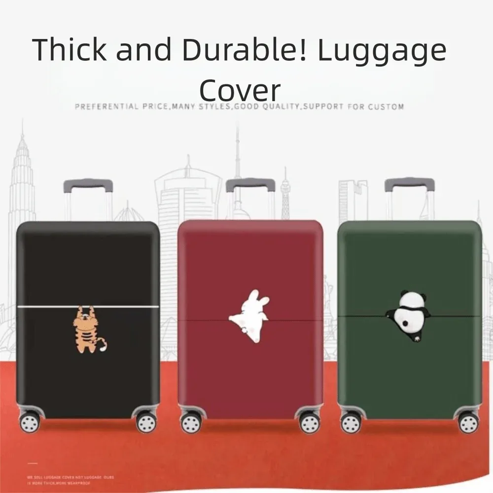 housse de protection anti-rayures pour bagages, anti-poussière, antivol, housse de valise élastique avec motif animal mignon, accessoires de voyage
