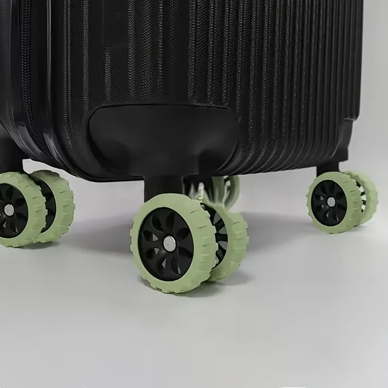 8 pièces/ensemble de housses de protection en silicone pour roues de bagages, housses anti-rayures pour roues universelles. accessoire de voyage essentiel.