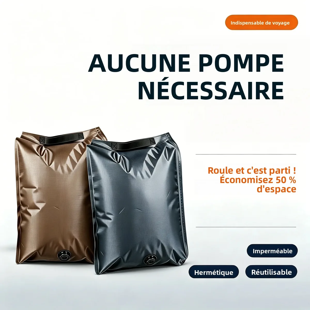 tissu vide compression pack 3d hermetique auto compression pet pe 12l 23l anti rayure abrasion, sans pompe reu