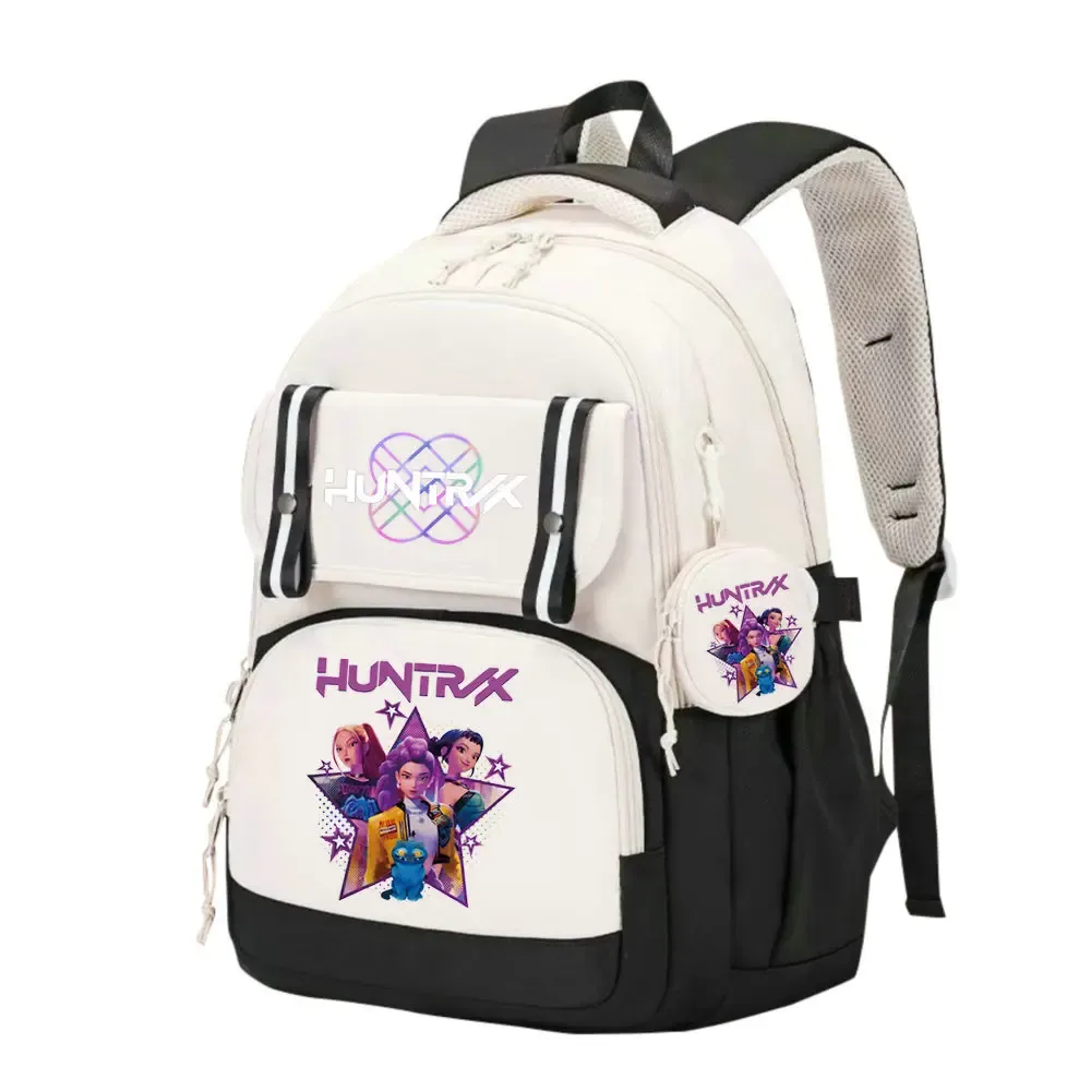 sac d'école kpop demon hunters pour enfants, grande capacité, sac à dos d'étudiant de haute qualité, imprimé avec des personnages de dessins animés mignons, sac à dos de voyage