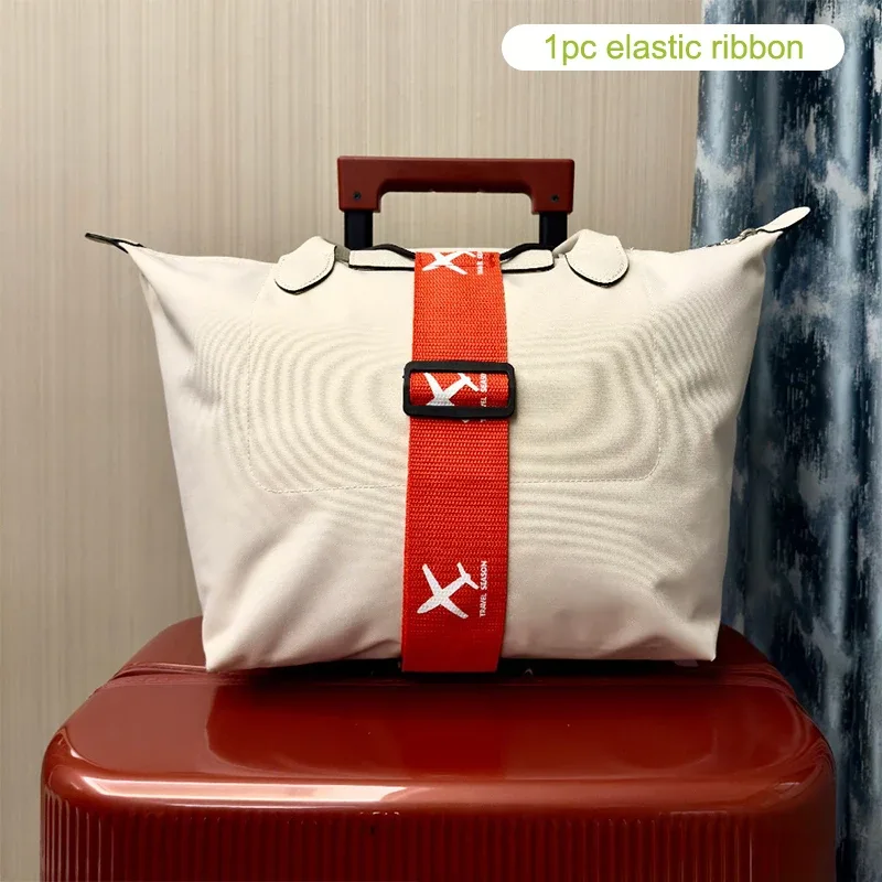sangle de suspension fixe solide et résistante à l'usure, corde élastique pour bagages, ceinture de liaison imprimée à motif d'avion, ceinture de liaison pour valise