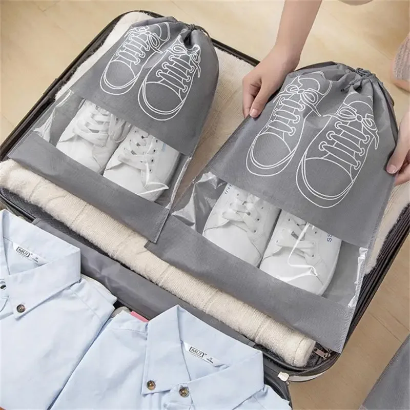 Lot de 5/10 sacs de rangement pour chaussures, organisateur de placard, sac de voyage portable non tissé, pochette étanche pour vêtements, sac de rangement suspendu pour vêtements classifiés