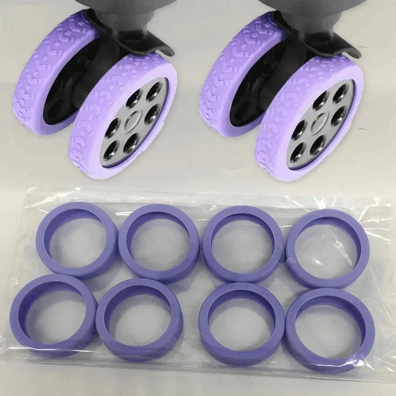 2-24pcs luggage wheels protector silicone wheels caster shoes travel luggage suitcase reduce noise wheel guard cover accessories
