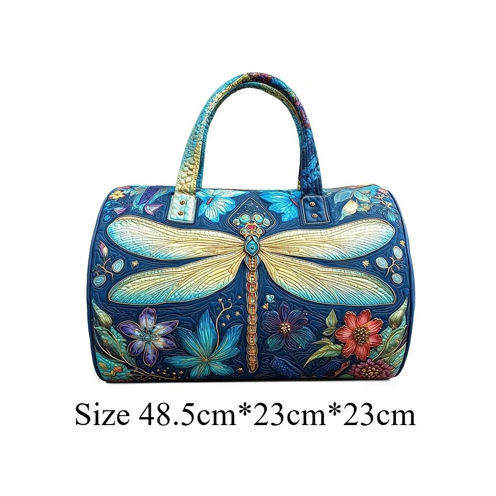 sac de voyage matelassé 3d dragonfly pour femme, sac de week-end, sac de sport, sac de transport artistique, bagage à main, article personnel
