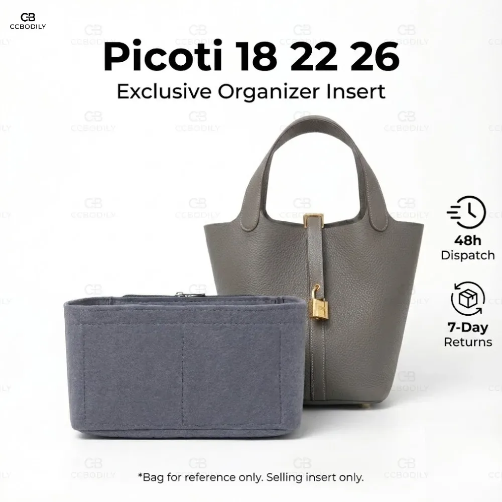 organisateur de sac à insérer en feutre, adapté à picotin 18 22 26, sac seau, doublure façonnant, séparateur de sac à main, rangement de sac à main, étui de maquillage portable