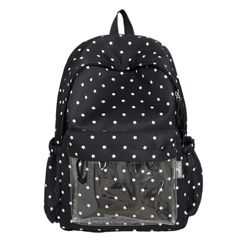 sac à dos scolaire grande capacité pour jeunes filles, décontracté, en nylon imperméable, motif à pois, style campus pour jeunes