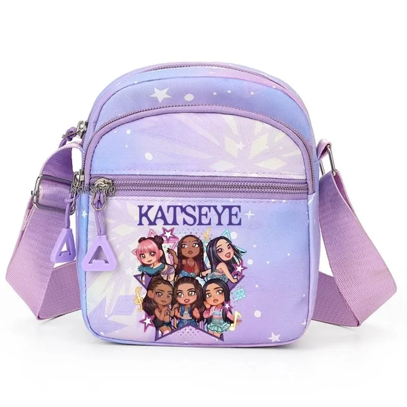 Nouveau sac à bandoulière Katseye à imprimé amusant pour hommes et femmes, pochette à bandoulière imprimée, grande capacité, pochette de rangement élégante, meilleurs cadeaux