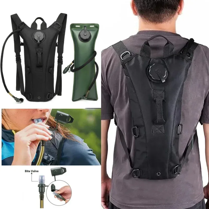 sac à dos d'hydratation tactique portable pour l'extérieur, sac à eau pour le voyage, la randonnée, le cyclisme, l'escalade, la chasse, sac imperméable en oxford, poche à eau