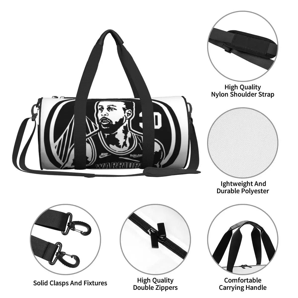 sac de voyage inspiré du basket-ball avec silhouette de stephen curry et numéro 30 – idéal pour les voyages d'hiver et les escapades de 3 jours – offre spéciale
