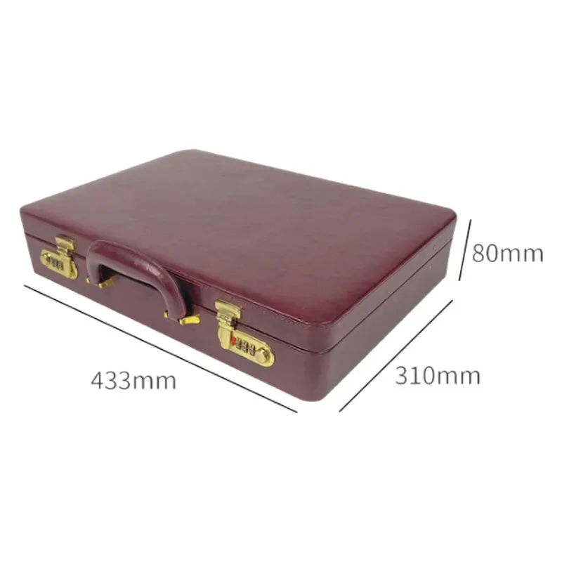 mallette d'affaires vintage pour hommes avec verrouillage par mot de passe – boîte de rangement de documents rétro en aluminium pour fichiers, billets et espèces