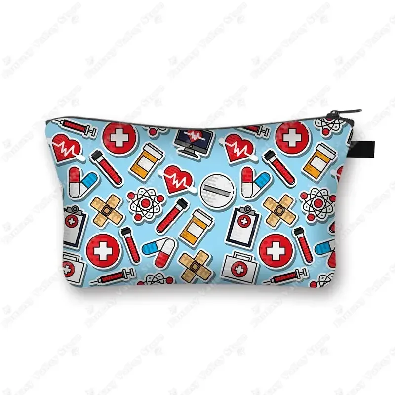 étui à cosmétiques pour médecin et infirmière, stéthoscope médical, seringue, trousse de toilette, organisateur, sacs à cosmétiques pour femmes, trousse de maquillage pour hôpital ecg