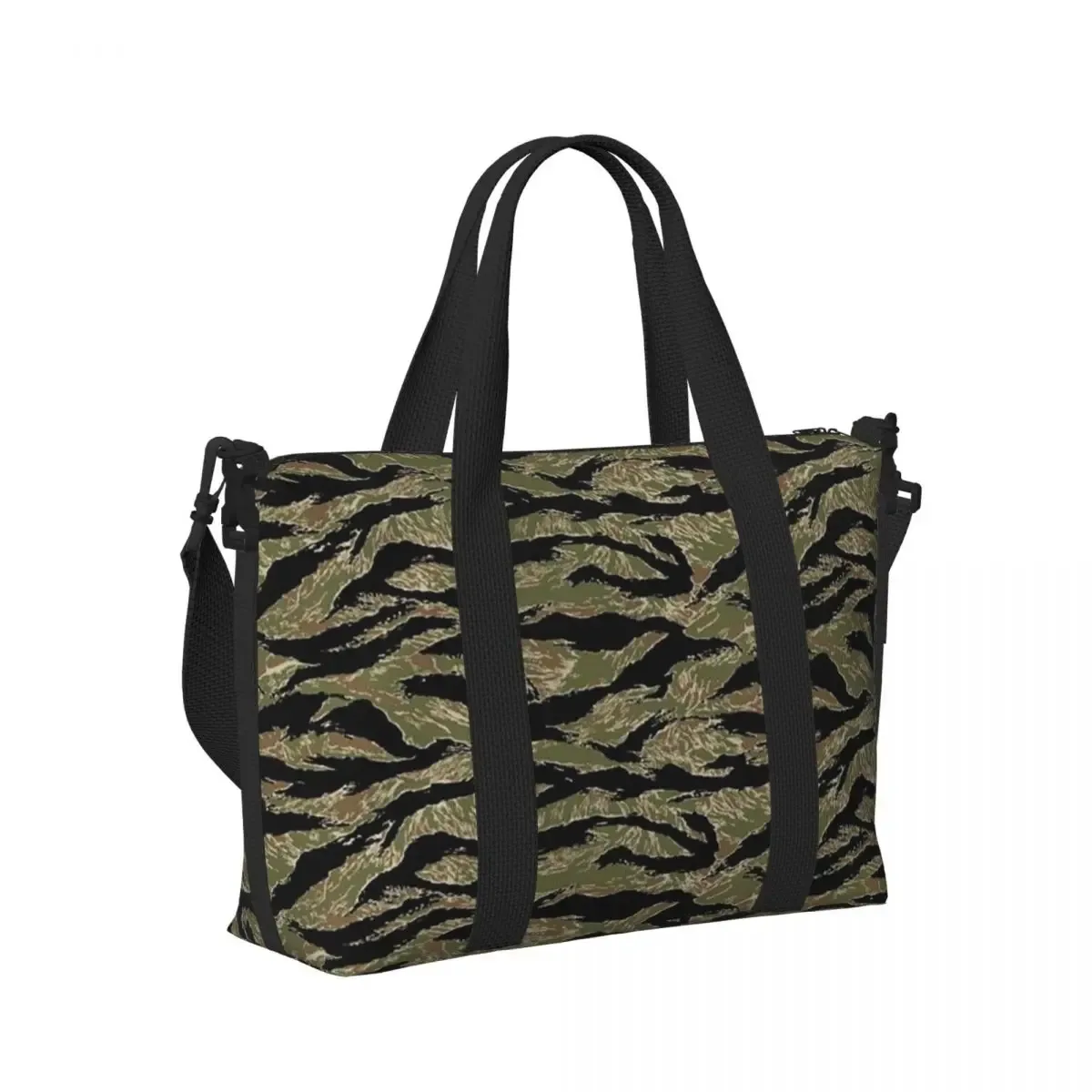 Sac de voyage de plage de Camouflage militaire à rayures de tigre, fourre-tout de grande capacité pour salle de sport, Yoga, sac à bandoulière de Shopping pour femmes