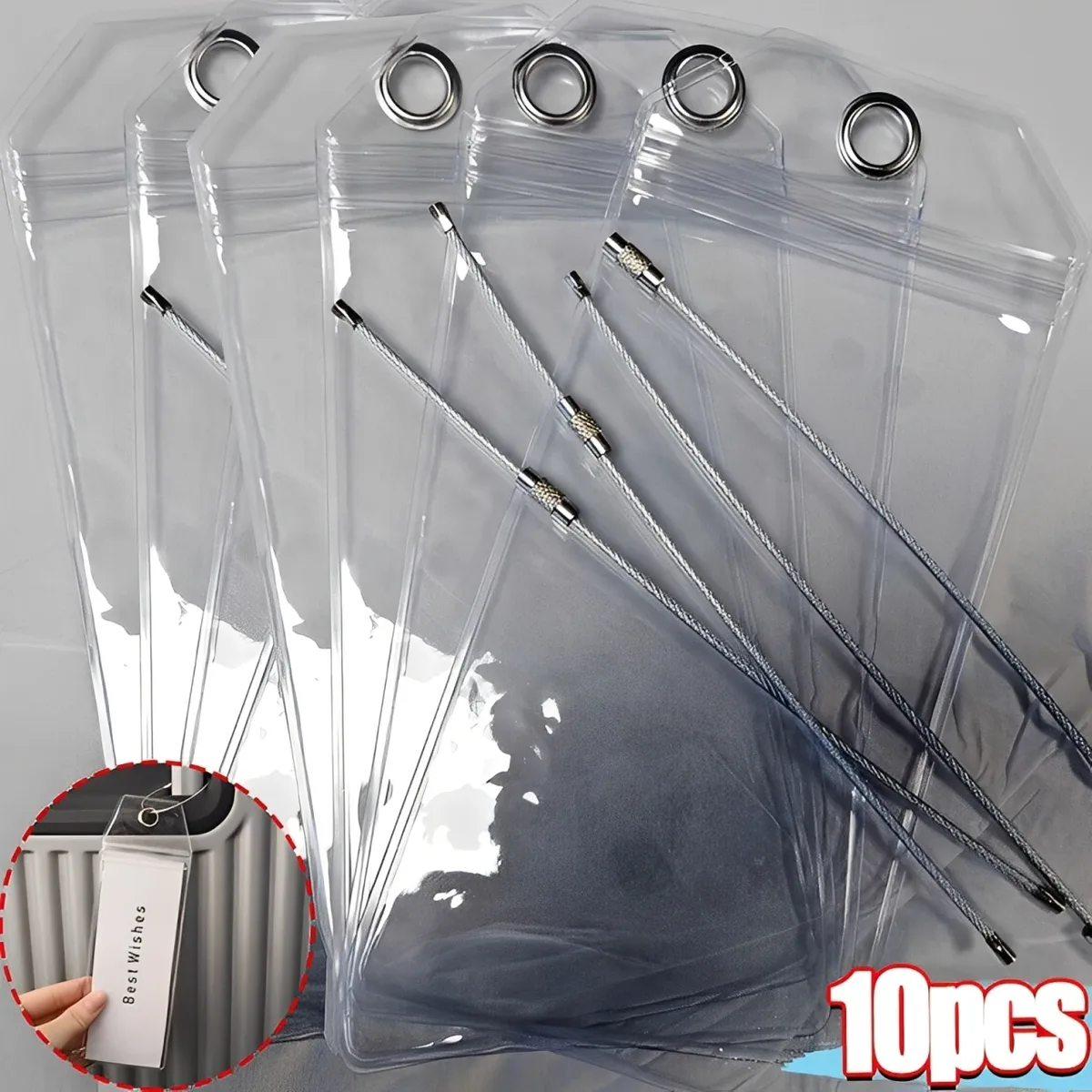 nouveau porte-étiquette de bagage de croisière en plastique pvc épais, joint à fermeture éclair étanche avec boucles en acier inoxydable pour voyage de croisière royal des caraïbes