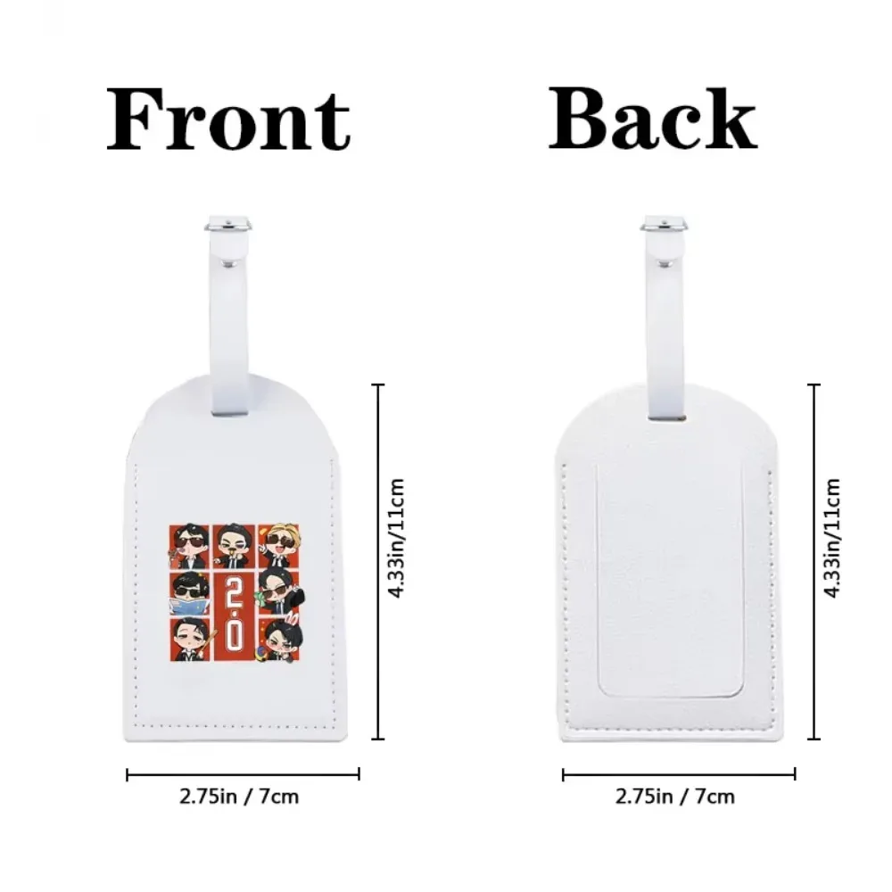 étiquette de bagage personnalisée arirang 2.0 world tour 2026 en pu, étiquette d'identification de sac de voyage durable et tendance, cadeau idéal pour les fans de k-pop