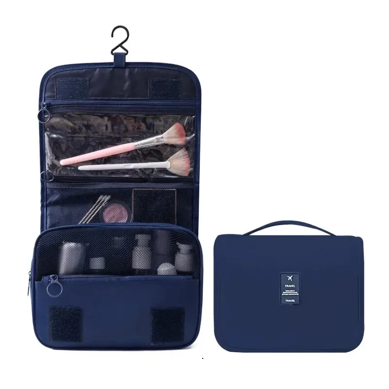 sac de maquillage suspendu multifonctionnel de voyage, avec sac lavable suspendu, sac de rangement portatif de séparation sèche et humide de grande capacité