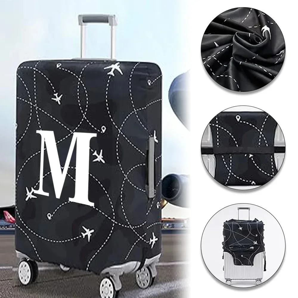 juste de protection en tissu pour bagages, housse anti-poussière anti-rayures, valise trempée pour sac de 18 à 32 pouces, lettre blanche, accessoires de voyage