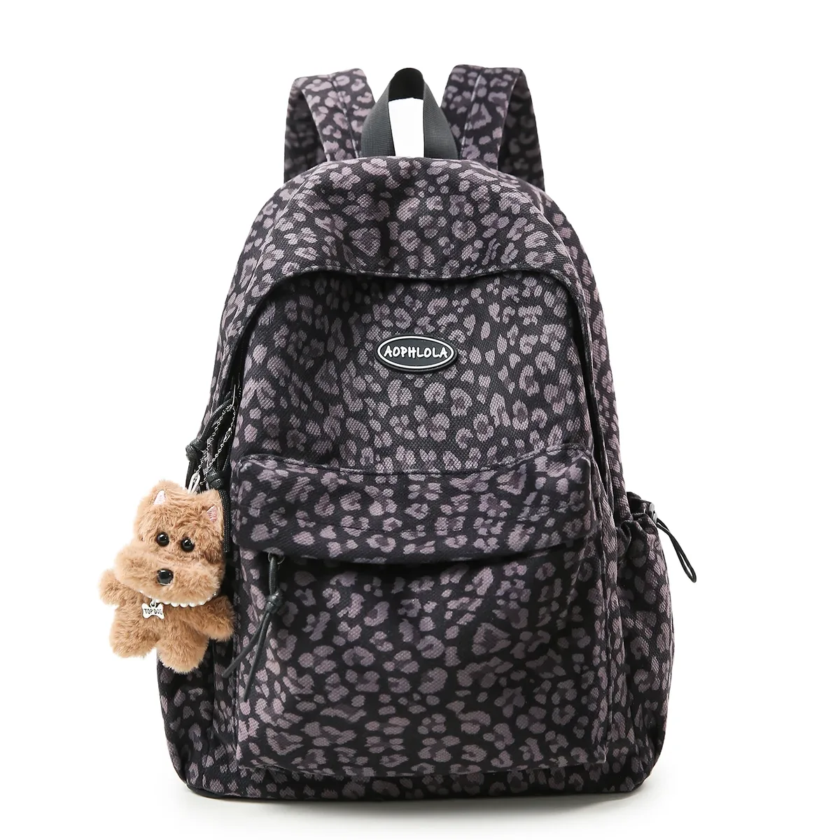 sacs à dos de grande capacité en nylon imprimé léopard, fermeture éclair, haute qualité, mode, dos intérieur avec poche à fermeture éclair, 2026