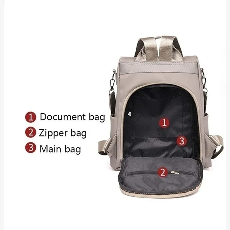 sac à dos oxford imperméable pour femmes, sac d'école antivol à la mode, sac à main de voyage de luxe de grande capacité pour femmes