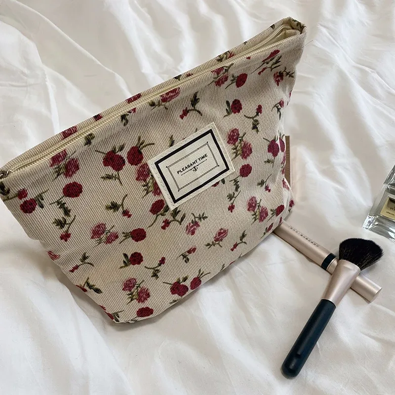trousse de maquillage pour femmes et filles, sacs cosmétiques floraux, beauté féminine, organisateurs de maquillage, rangement de rouge à lèvres, étui à crayons étudiant, cadeau