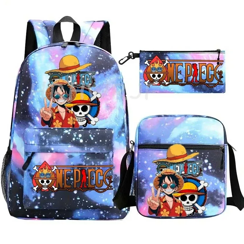 sac à dos one piece avec sacs à bandoulière monkey d luffy, sac à dos pour ordinateur portable, sac de voyage pour étudiants, sac à dos lavable