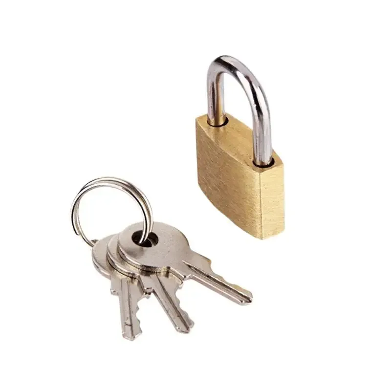 mini cadenas en laiton massif avec 3 clés, serrure de sécurité pour bagages, sac à dos, casier de gym, valise, tiroir, armoire