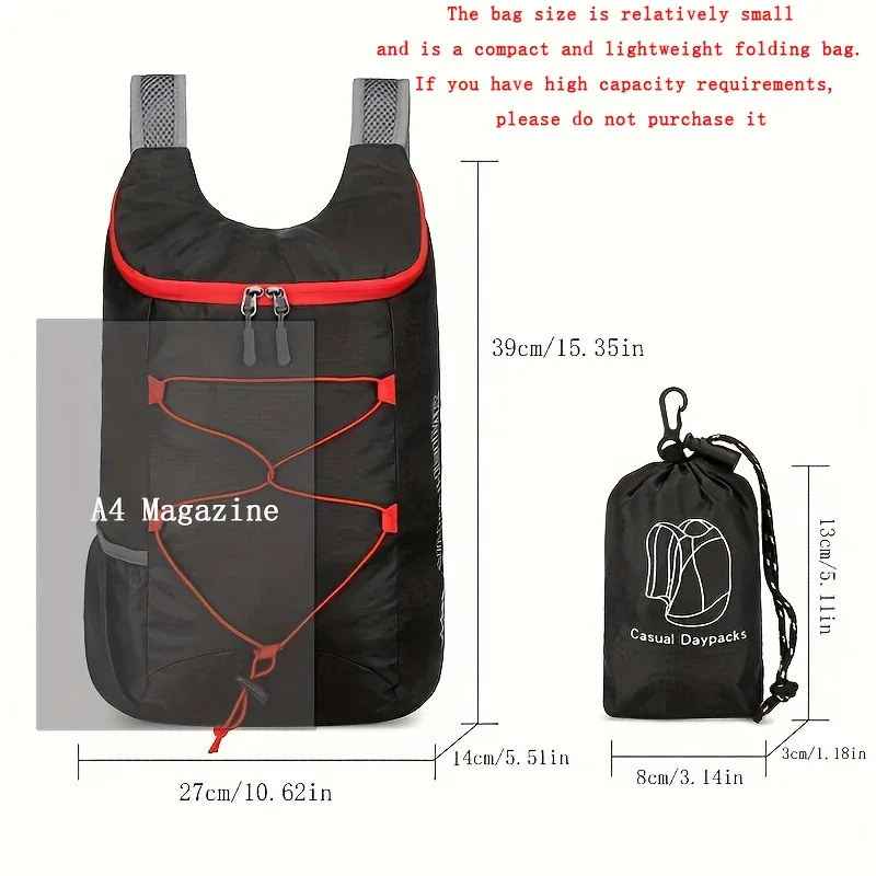 le sac à dos léger d'extérieur pliable en nylon, un sac à main simple et un sac de randonnée convient aux sports et aux voyages de plein air