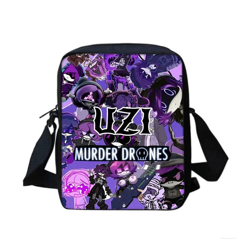 murder drones garçons et filles dessin animé imprimé sac à bandoulière enfants fourre-tout décontracté sac de téléphone hommes et femmes sac à provisions meilleur cadeau d'anniversaire