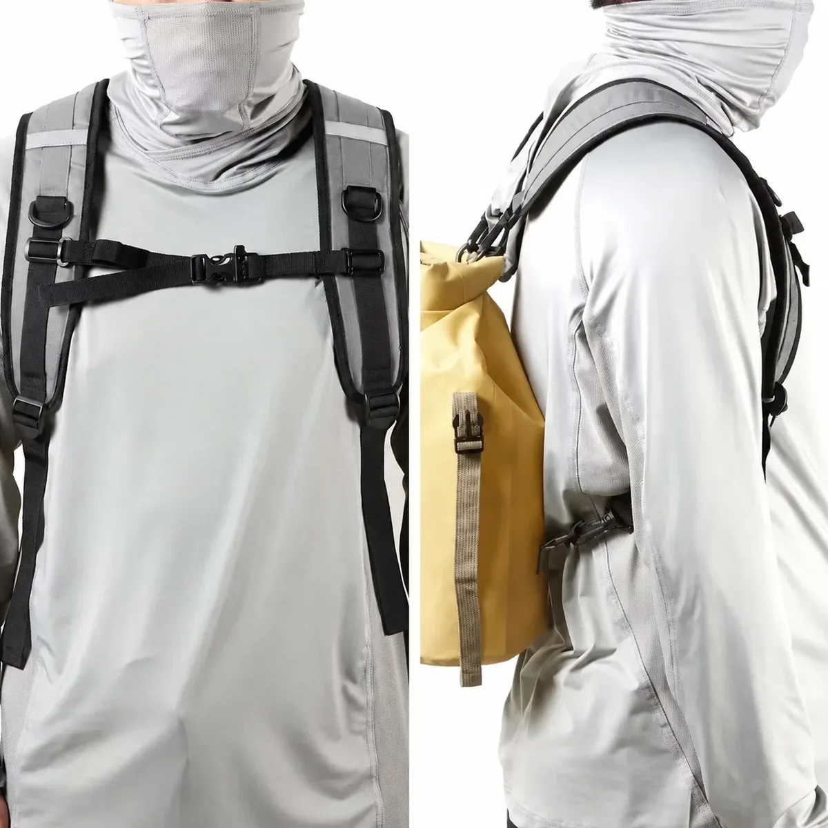 bretelles grises de rechange pour sac à dos amovibles rembourrées respirantes avec sangle poitrine pour pêche randonnée voyage