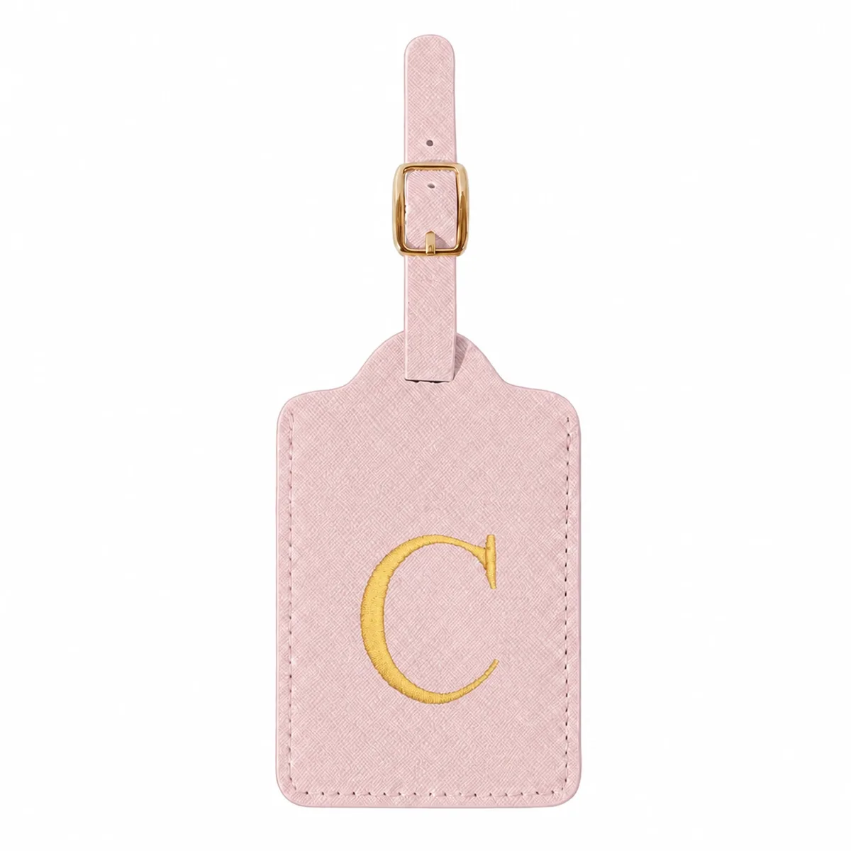 étiquette de bagage rose à 26 lettres, adaptée pour la plage, les vacances d'été, la rentrée scolaire et d'autres occasions.