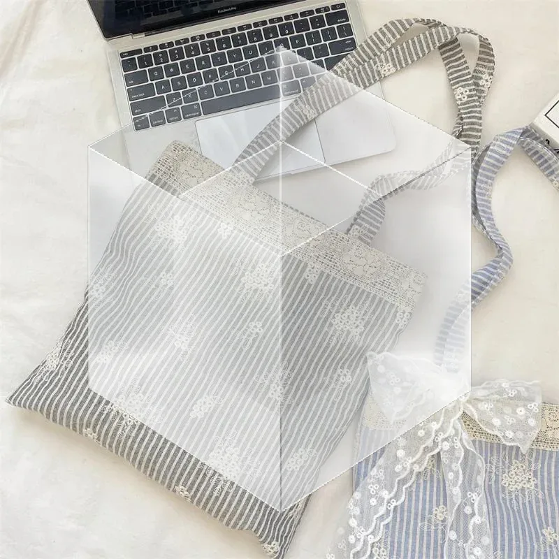 sac à main en toile grande capacité avec bandoulière en dentelle, élégant sac de voyage