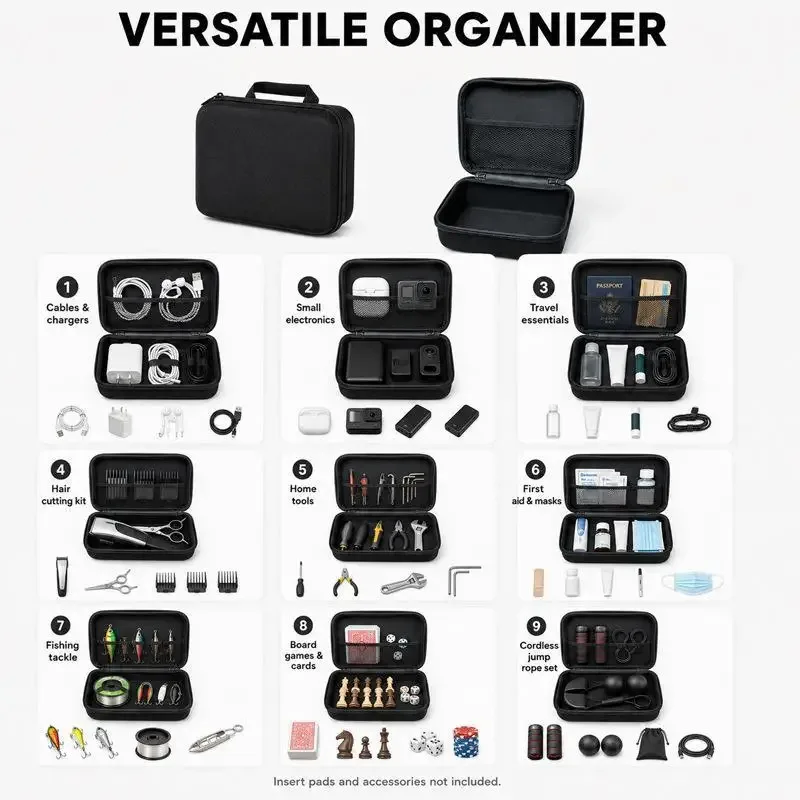 boîte de rangement eva, petit sac de voyage à fermeture éclair, étui de protection portable, sac à outils d'extérieur, organisateur d'accessoires