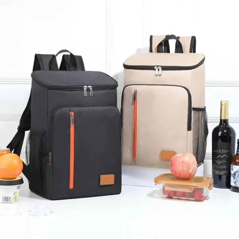 sac à dos isotherme double épaule, épais, portable, pour repas, en tissu oxford, grande capacité, sac isotherme tendance