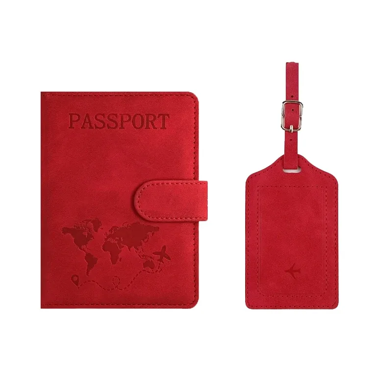 porte-passeport personnalisé, étiquette de bagage, boîte cadeau, accessoires de voyage tendance diy, vente en gros, gravure de logo, portefeuille de voyage