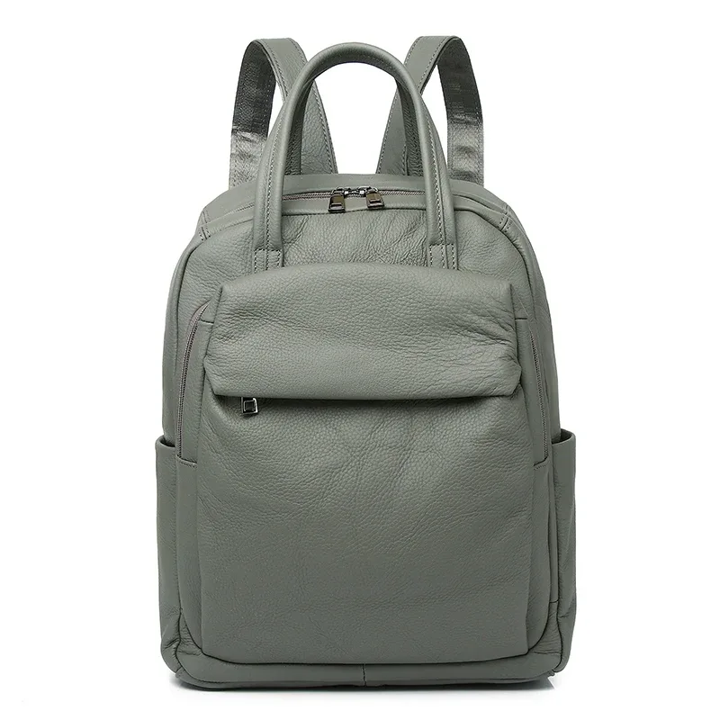 sac à dos en cuir véritable, adapté aux femmes et aux hommes, multifonctionnel et de grande capacité, peut être placé sur une valise cadeau
