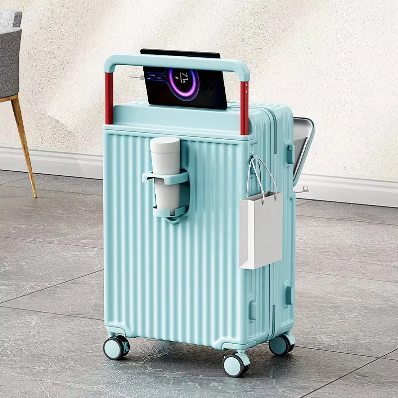 klqdzms valise de cabine multifonctionnelle à ouverture frontale 20/22/24/26 pouces avec compartiment pour ordinateur portable pour femme