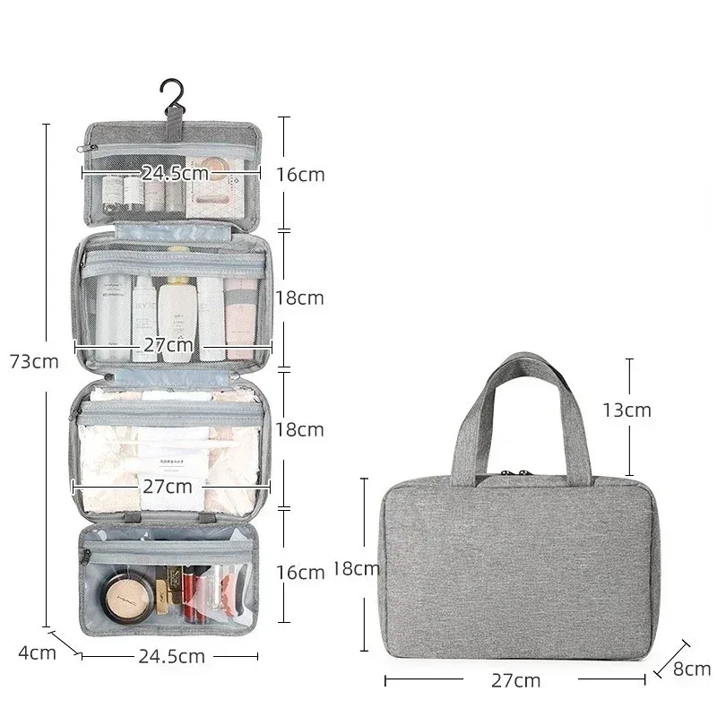 trousse de toilette pliable et étanche pour voyage, séparation sèche et humide, sac de rangement pour cosmétiques, sac à cosmétiques de grande capacité