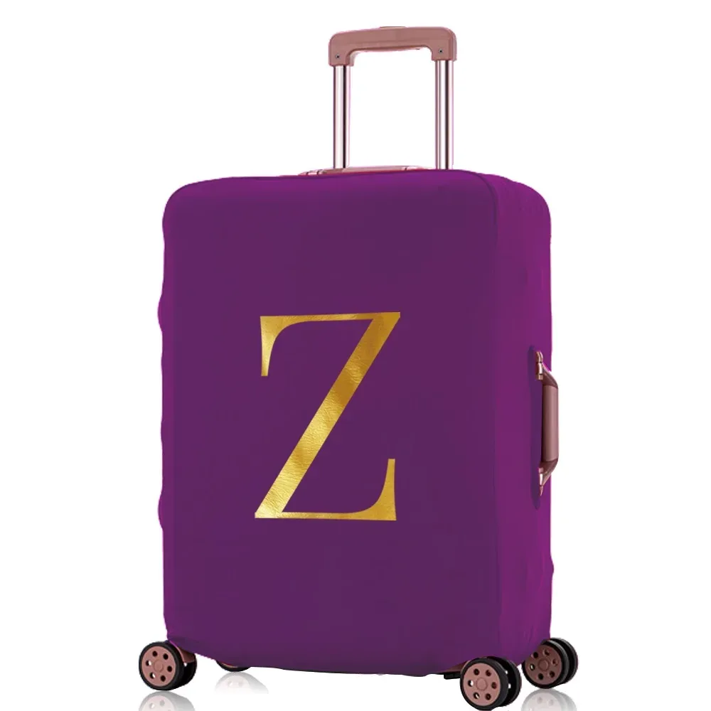 juste anti-poussière pour valise de voyage, housse de protection pour bagages, valise à roulettes de 18 à 28 pouces, série initiales imprimées, accessoires de voyage