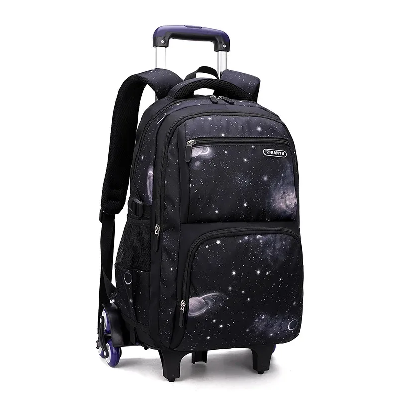 avec boîte à déjeuner chariot sacs d'école sac à dos roulant pour garçons sac à roulettes bagage à main pour enfants sac de lycée primaire