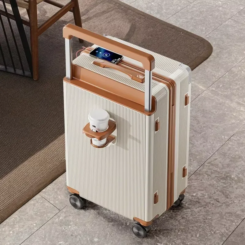2025 nouvelle valise de voyage de grande capacité de freinage antichoc à tige large 20 "sac de verrouillage de bagage vérifié