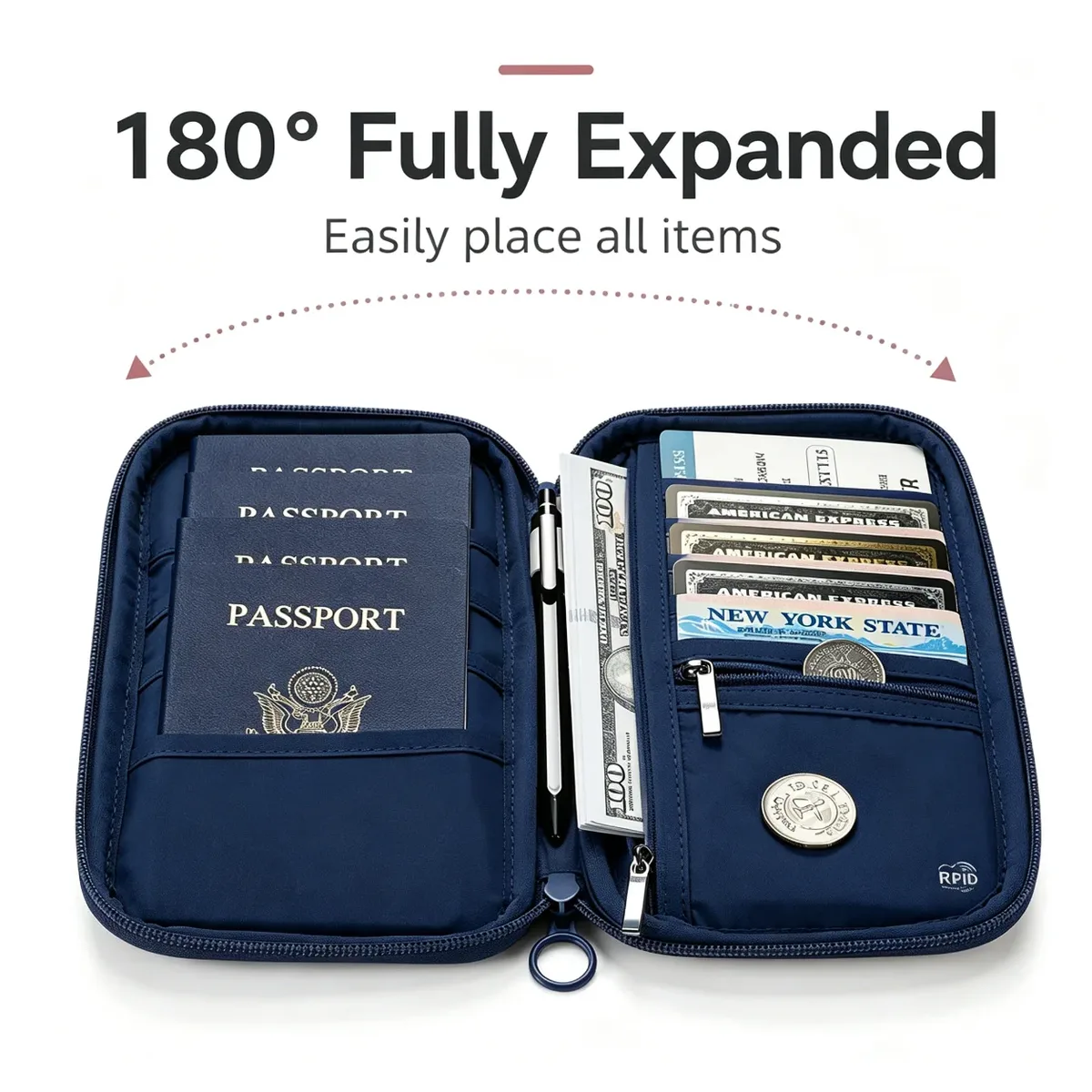 porte-passeport bloquant rfid, portefeuille de voyage, durable, antivol, fentes pour cartes, étui de protection, organisateur de voyage pour femmes et hommes