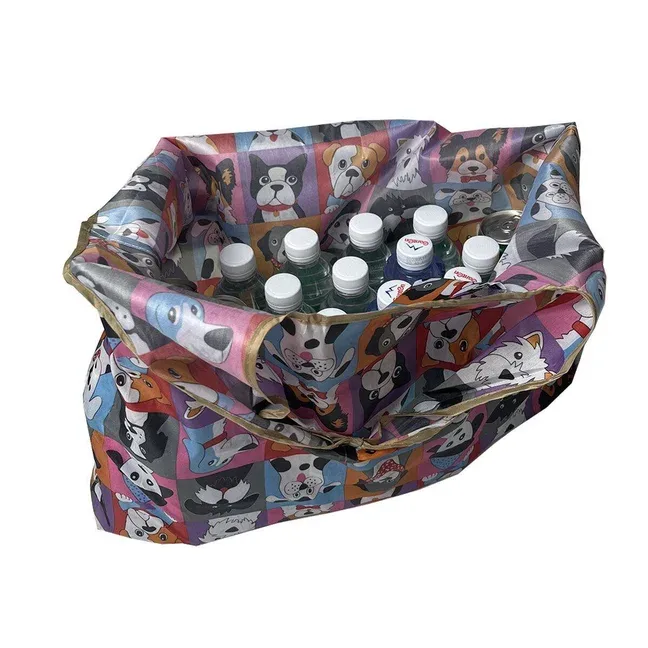 sac d'épicerie pliable en nylon de grande capacité, sac fourre-tout de style japonais, portable, réutilisable, écologique, sac à main imperméable