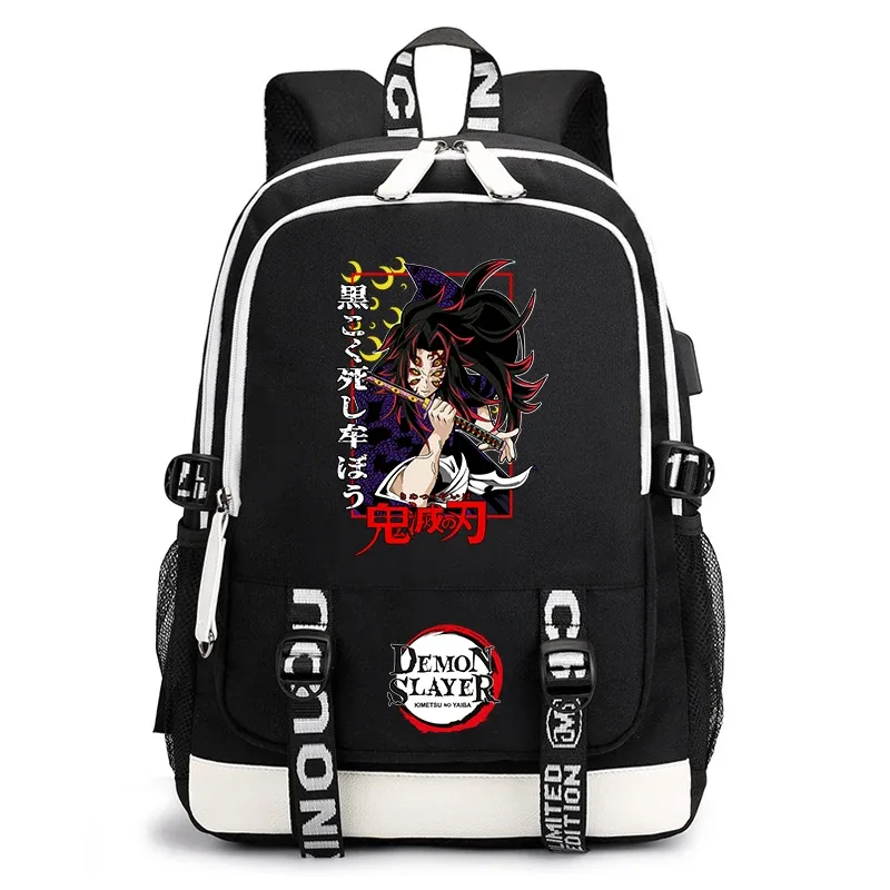 sac à dos demon slayer anime pour l'école, sac à dos léger avec port usb pour garçons, filles, enfants, étudiants