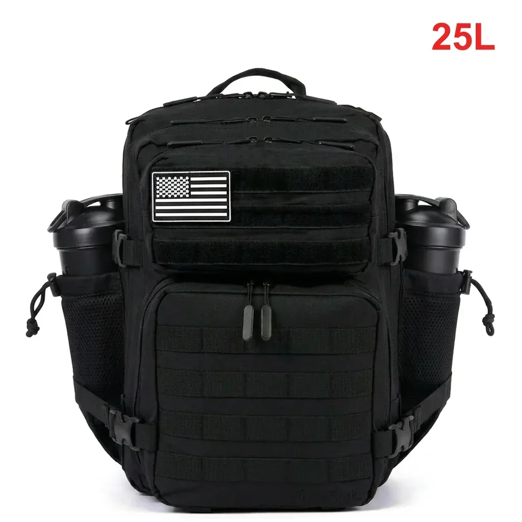 sac à dos tactique 25l pour femmes voyage en plein air randonnée bug out sac week-end exercice athlétisme sac à dos de gymnastique avec double porte-gobelet